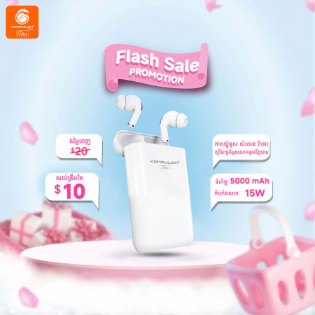 JOKO Bluetooth earphone Come with Power bank 5000mAh BTS10