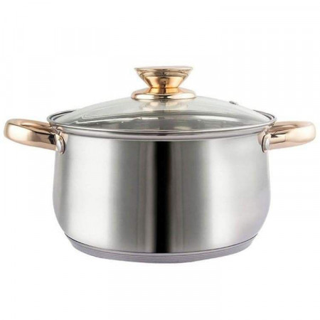 Grand King stainless steel pot set with gold handle