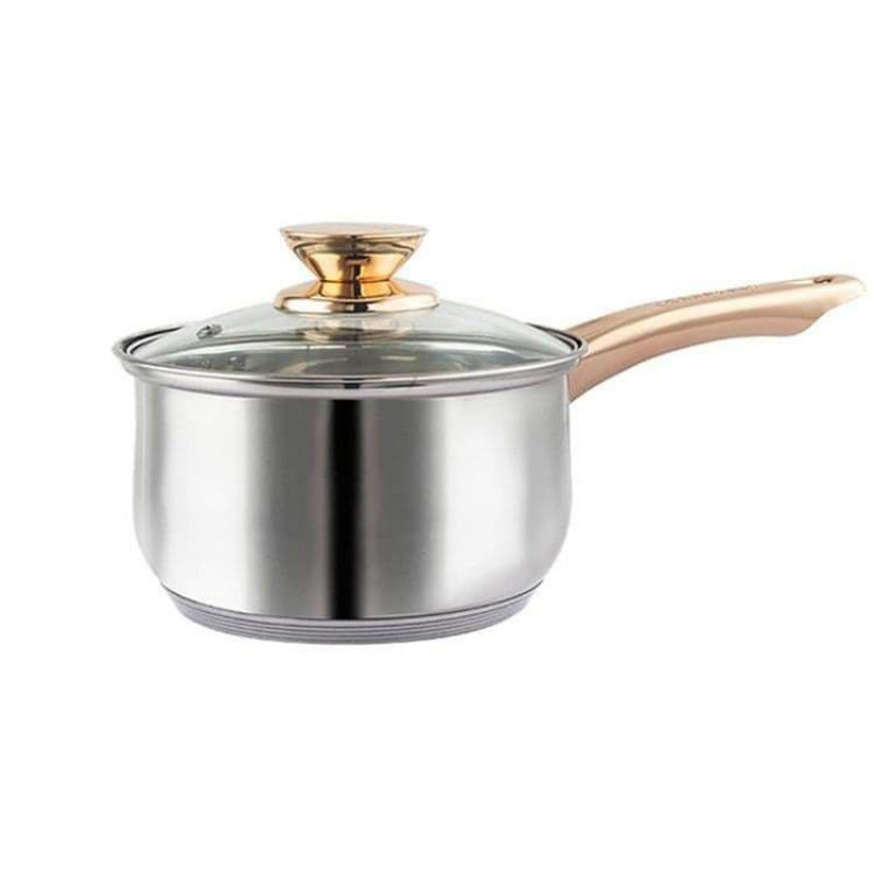 Grand King stainless steel pot set with gold handle
