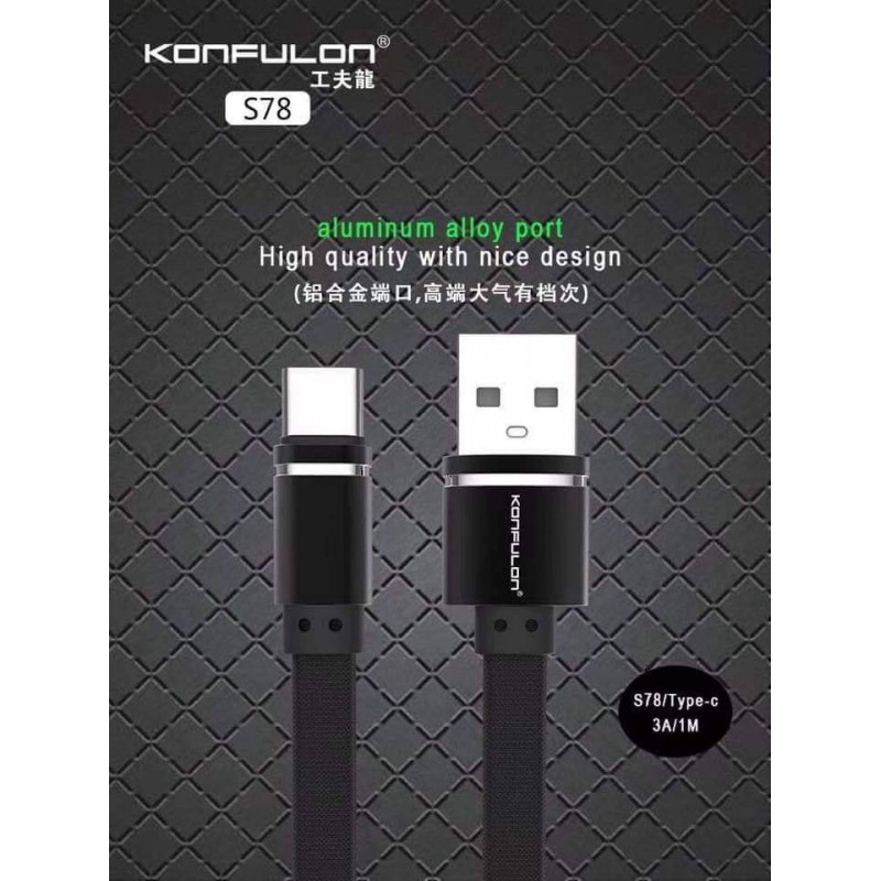 Konfulon Cable FastCharger 3A S78 Type-C