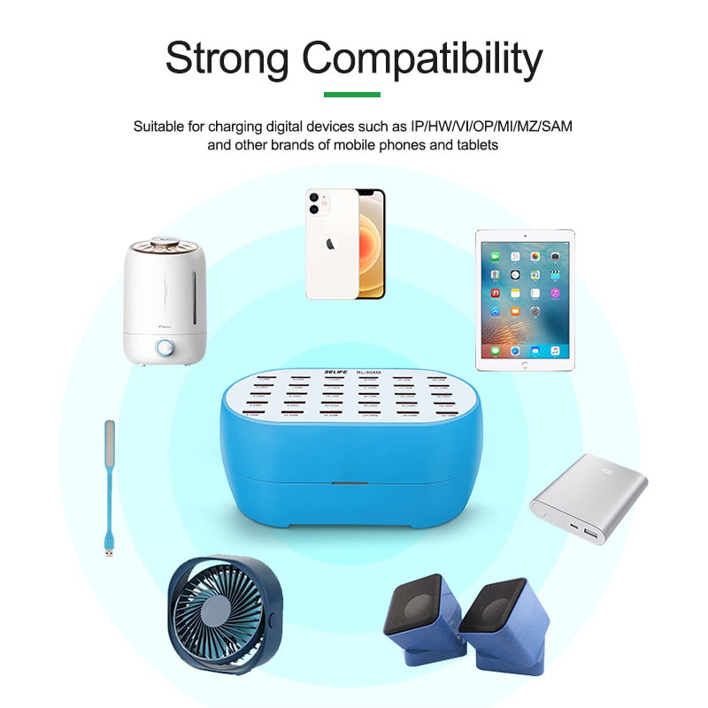 30 Ports USB Charger Intelligent 160W High Power Charger