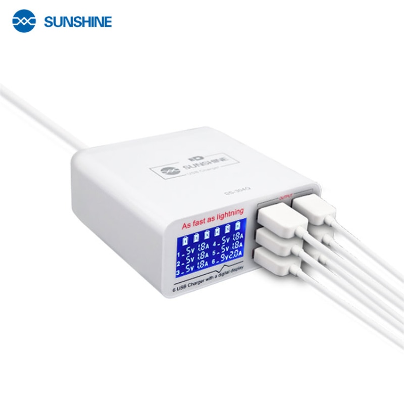 6 Ports USB Fast Charger Digital Display