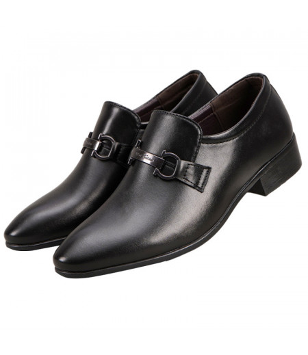Leather shoes men's leather set feet high-heeling shoes men's business formal casual shoes British Korean version pointed toe high-heeled men's spring shoes