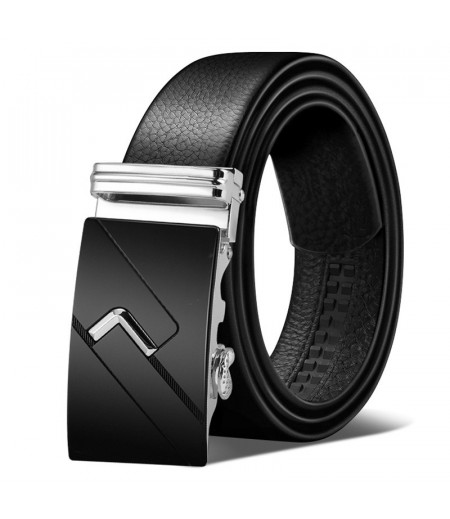 New men's belt leather automatic buckle belt Korean fashion casual middle-aged youth business leather pants belt