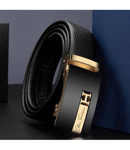 New men's belt leather automatic buckle belt Korean fashion casual middle-aged youth business leather pants belt