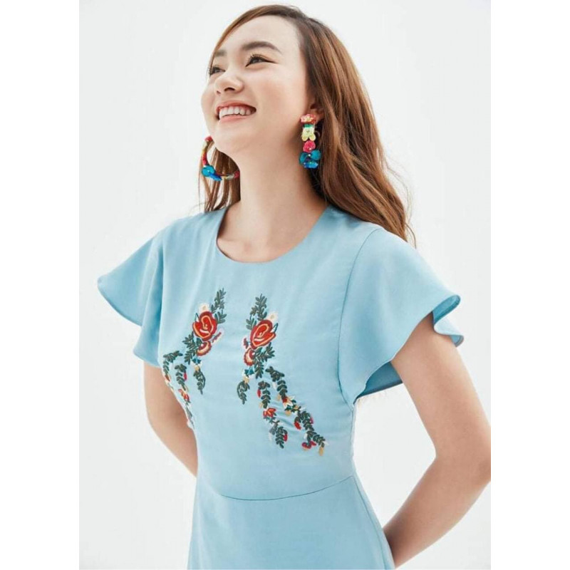 Women's New Fashion Ethnic Sleeveless Blue Dress