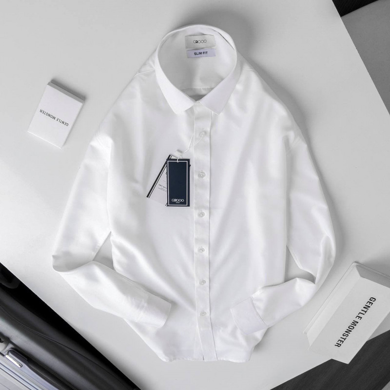 men's white long sleeve trendy casual bottoming top