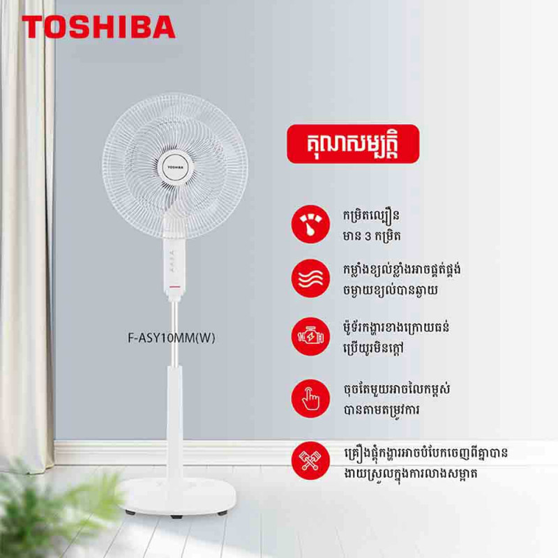 Floor Standing Electrical Fan/White
