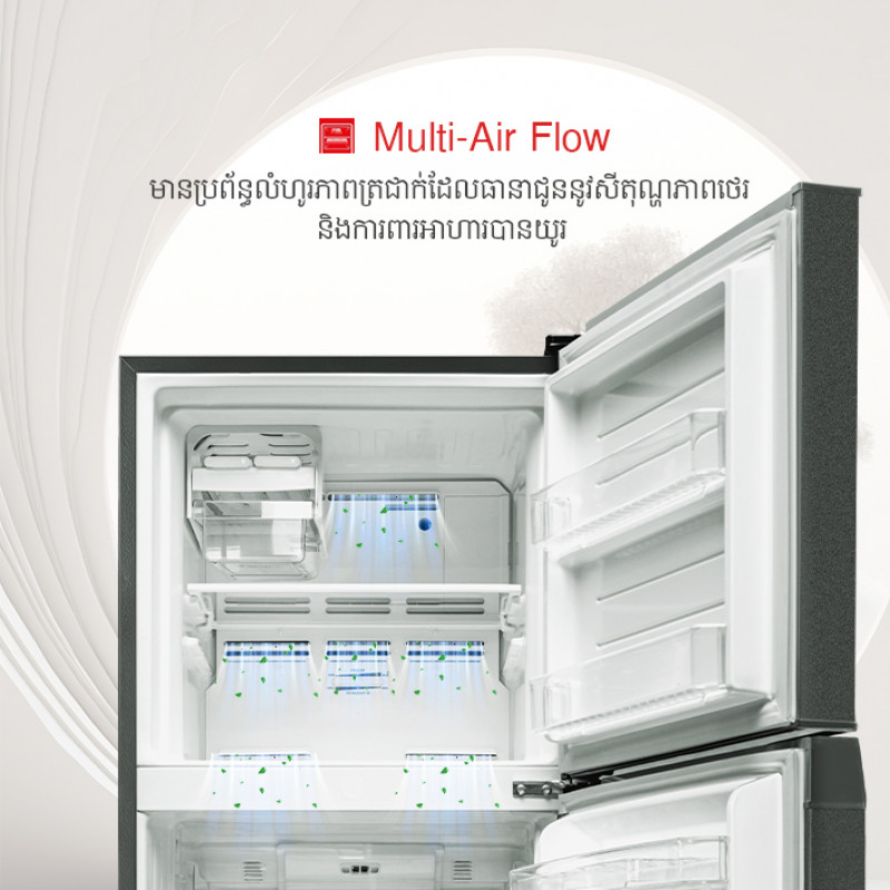 Toshiba ទូរទឹកកកទ្វារពីរម៉ូឌែល​ GR-RT252WE-PMFC(52) 