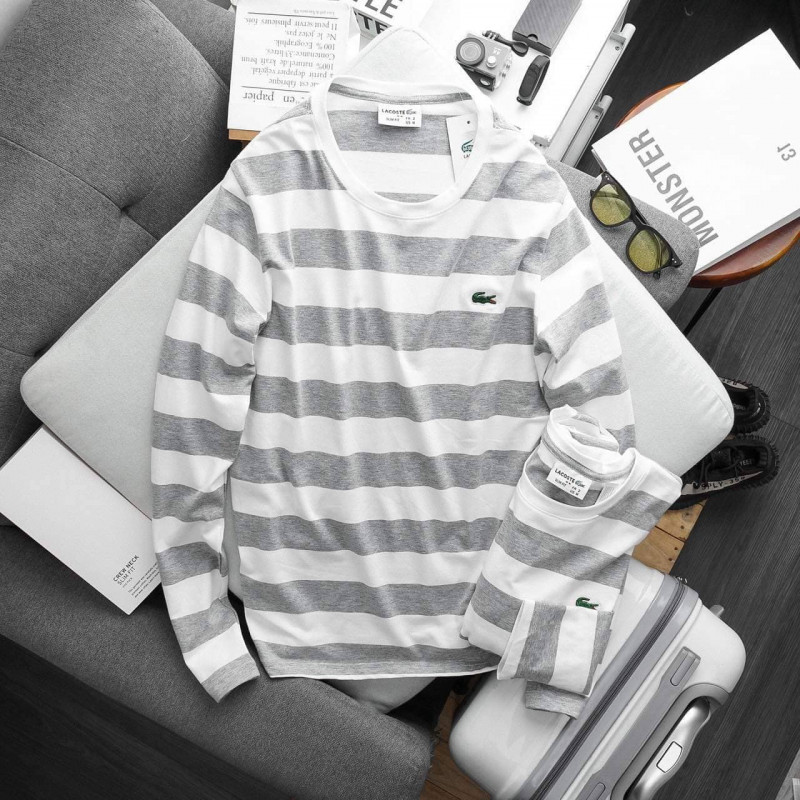 New popular pullover loose round neck casual black and white stripes​ Clothes