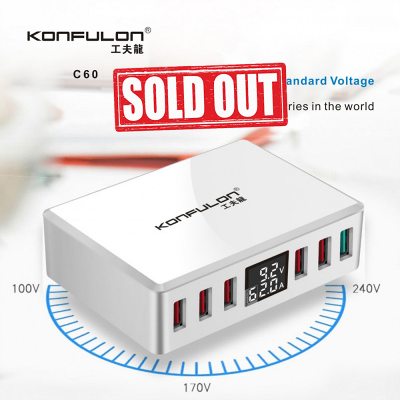 Konfulon C18 chargeur doubles ports 5v 2.4a Avec cable Micro Usb