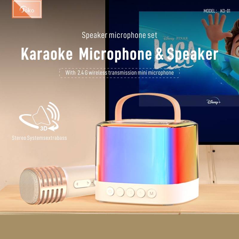 Wireless karaoke Speaker With 2.4 G wireless transmission mini microphone